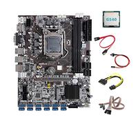 Lodokdre Placa base B75 BTC Miner 12 x USB con CPU G540 + cable de interruptor, cable , cable de interruptor con luz, cable de 6 a cable dual de 8