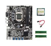 Lodokdre Placa base B75 BTC Mining 8XUSB+G1620 CPU+2XDDR3 4GB RAM+ Cable LGA1155 B75 USB Miner placa base