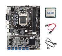 Lodokdre Placa base B75 BTC Mining + CPU G630 + 2 cables SATA 12 PCIE a USB 3.0 adaptador LGA1155 DDR3 B75 USB ETH Miner placa base