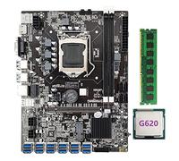 Lodokdre Placa base B75 BTC Mining LGA1155 12 PCIE a USB adaptador + CPU G620 + DDR3 4 GB 1333 MHz RAM B75 USB ETH mining placa base