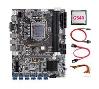 Lodokdre Placa base B75 de 12 tarjetas BTC Mining + CPU G540 + cable de extensión de 24 + cable SATA + cable de interruptor 12 USB 3.0 LGA1155 DDR3 MSATA