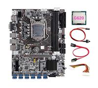 Lodokdre Placa base B75 de 12 tarjetas BTC Mining + CPU G620 + cable de extensión de 24 + cable SATA + cable de interruptor 12 USB 3.0 LGA1155 DDR3 MSATA