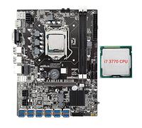Lodokdre Placa base B75 de 12 tarjetas mineras con CPU I7 3770 12 USB 3.0 a PCIE 1X ranura GPU LGA1155 DDR3 RAM SATA3.0 para BTC/ETH