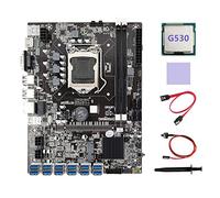 Lodokdre Placa base B75 ETH Miner 12 PCIE a USB 3.0+G530 CPU+grasa térmica+almohadilla térmica+cable + placa base de cable de interruptor