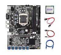 Lodokdre Placa base B75 ETH Miner 12 PCIE a USB 3.0+G530 CPU+RJ45 Cable de red + cable + cable de interruptor LGA1155 Placa base