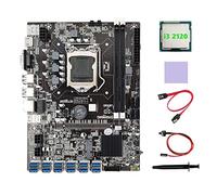 Lodokdre Placa base B75 ETH Miner 12 PCIE a USB 3.0+I3 2120 CPU+grasa térmica+almohadilla térmica+cable + placa base de cable de interruptor