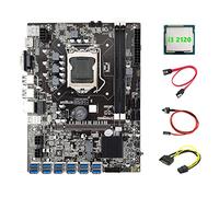 Lodokdre Placa base B75 ETH Miner 12 PCIE a USB+I3 2120 CPU+SATA de 15 a cable de 6 +cable de conmutador+cable SATA placa base
