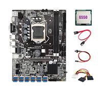 Lodokdre Placa base B75 ETH Miner 12 PCIE a USB3.0+G550 CPU+4PIN a Cable+Cable +Cable de conmutación LGA1155