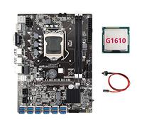 Lodokdre Placa base B75 ETH Mining 12 PCIE a USB Adaptador+G1610 CPU+Switch Cable LGA1155 MSATA DDR3 B75 USB Miner Board