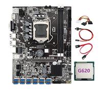 Lodokdre Placa base B75 ETH Mining 12 PCIE a USB con CPU G620 + cable de 4 a SATA LGA1155 MSATA DDR3 B75 USB BTC Miner Mining