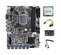Lodokdre Placa base B75 ETH Mining 12 PCIE a USB LGA1155 soporta DDR3 con CPU G540 + cable dual de 8 + SSD MSATA 128G