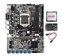 Lodokdre Placa base B75 ETH Mining 12 PCIE a USB MSATA DDR3 con CPU G620 + SSD MSATA 128G + cable B75 USB BTC Miner Mining