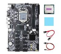 Lodokdre Placa base B75 ETH Mining 12 PCIE+G550 CPU+cable +cable de interruptor+almohadilla térmica LGA1155 B75 BTC Miner placa base