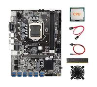 Lodokdre Placa base B75 ETH Mining 12XPCIE a USB+CPU aleatoria+DDR3 8GB RAM+ventilador enfriamiento+cable cable switch cable LGA1155