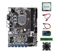 Lodokdre Placa base B75 ETH Mining 12XPCIE a USB+G540 CPU+DDR3 4GB RAM+64G SSD +ventilador+cable +cable switch Cable LGA1155 Placa base