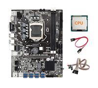 Lodokdre Placa base B75 ETH Mining 8XPCIE a USB + CPU aleatoria + cable dual con luz + cable LGA1155 Miner Board