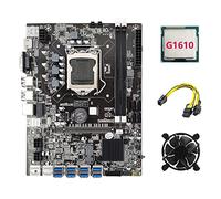 Lodokdre Placa base B75 ETH Mining 8XPCIE a USB + CPU G1610 + ventilador de refrigeración + cable de 6 a 8 LGA1155 B75 BTC Miner placa base