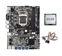 Lodokdre Placa base B75 ETH Mining 8XPCIE a USB+G530 CPU+cable de doble conmutador con luz LGA1155 DDR3 B75 USB Miner placa base