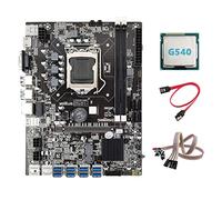 Lodokdre Placa base B75 ETH Mining 8XPCIE a USB+G540 CPU+cable de conmutación dual con luz+cable LGA1155 Miner Board