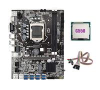Lodokdre Placa base B75 ETH Mining 8XPCIE a USB+G550 CPU+cable de doble conmutador con luz LGA1155 DDR3 B75 USB Miner placa base