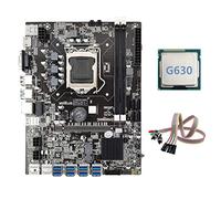 Lodokdre Placa base B75 ETH Mining 8XPCIE a USB+G630 CPU+cable de doble conmutador con luz LGA1155 DDR3 B75 USB Miner placa base