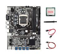 Lodokdre Placa base B75 ETH Mining 8XPCIE adaptador USB + CPU G620 + cable + cable de interruptor + grasa térmica B75 USB miner placa base