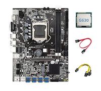Lodokdre Placa base B75 ETH Mining 8XPCIE adaptador USB + CPU G630 + cable de 6 a 8 + cable SATA LGA1155 B75 miner placa base