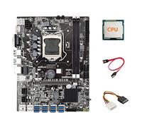 Lodokdre Placa base B75 ETH Mining 8XPCIE USB Adaptador+CPU+4PIN IDE a Cable+Cable LGA1155 B75 USB Miner Board
