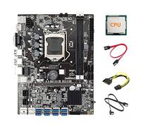 Lodokdre Placa base B75 ETH Mining 8XUSB + CPU aleatoria + 2 cables SATA + cable SATA de 15 a 6 LGA1155 B75 USB Miner placa base