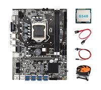 Lodokdre Placa base B75 ETH Mining + CPU G540 + ventilador + cable + cable de interruptor LGA1155 8XPCIE adaptador USB MSATA DDR3 B75 placa base
