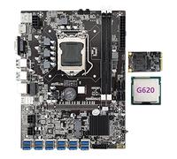 Lodokdre Placa base B75 ETH Mining LGA1155 12XPCIE a USB adaptador + CPU G620 + SSD MSATA 128G B75 BTC Miner placa base