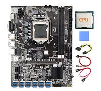 Lodokdre Placa base B75 ETH Mining LGA1155 12XPCIE a USB Adaptador+CPU+SATA Cable+Cable SATA a 6 Cable B75 BTC Miner Placa base