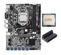 Lodokdre Placa base B75 Mining + CPU aleatoria + adaptador de 24 para BTC/ETH 12 USB 3.0 a PCIE GPU ranura LGA1155 DDR3 RAM SATA3.0