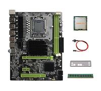 Lodokdre Placa base X58 LGA1366 para ordenador con tarjeta gráfica con CPU X5650 + DDR3 4 GB 1066 MHz + cable de interruptor