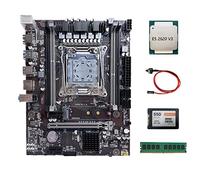 Lodokdre Placa base X99 LGA2011-3 con CPU E5 2620 V3 + SSD SATA3 128G + DDR4 4GB 2666Mhz RAM + cable de interruptor