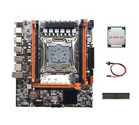 Lodokdre Placa base X99H LGA2011-3 compatible con memoria DDR4 con CPU E5 2666V3 + DDR4 4GB 2133MHz RAM + cable de interruptor