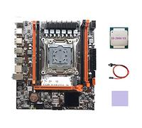 Lodokdre Placa base X99H LGA2011-3 compatible con memoria RAM DDR4 con CPU E5 2666V3 + cable de interruptor + almohadilla térmica