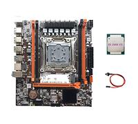 Lodokdre Placa base X99H LGA2011-3 compatible con placa base Xeon E5 2678 2666 V3 Series CPU con CPU E5 2666V3 + cable de interruptor