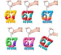Lodoot 1 juego de 67 llaveros divertidos de 6 a 7 llaveros para mochila, bolso, accesorio para coche, 67 abalorios, cumpleaños, unisex