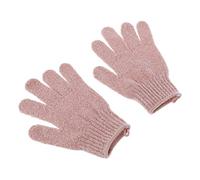 Lodoot 2 guantes de baño de ducha, esponja vegetal para lavado corporal, masaje de piel, cifrado, toalla de nailon de cinco dedos