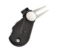 Lodoot 5 en 1 plegable Divot de golf con contador de puntuación de pincel, multifuncional, limpiador de ranuras de horquilla verde, herramienta de accesorios plegable 3 en 1 Endurin