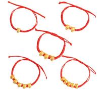 Lodoot 5 pulseras de tejido de enrojecimiento chino, 12 signos del zodiaco, cadenas hechas a mano con forma de dragón, pulseras únicas para regalo de Año Nuevo, cadenas de mano ajustables