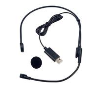Lodoot Auriculares USB montados en la cabeza con micrófono para computadora, laptop, juegos, enseñanza, aprendizaje en línea, micrófono portátil