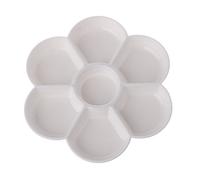 Lodoot Bandeja de pintura creativa con 7 agujeros, forma de flor para acrílico, óleo, acuarela, manualidades, pintura artística, 7 rejillas, paleta de porcelana de imitación de ciruelo