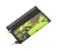 Lodoot Bolsa de aparejos de pesca, cartera de almacenamiento de señuelos, mosquetón, impermeable, con mosquetón, funda suave para cebos, bolsa ligera para equipo, camuflaje verde, Talla única