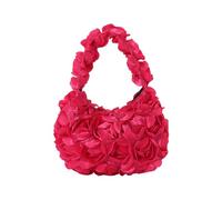 Lodoot Bolso de noche multiusos de satén con asa superior, diseño de rosas y lentejuelas, bolso de mano para mujer, boda, fiesta, decoración de rosas, a, One Size