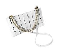 Lodoot Bolso de noche para mujer, bolso de hombro trenzado de piel sintética con cadena trenzada, W, One Size