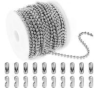 Lodoot Cadenas de bolas de acero inoxidable de 33 pies, cadenas de bolas pequeñas de metal para hacer joyas