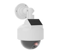 Lodoot Cámara domo falsa alimentada por energía solar, cámara de seguridad CCTV, monitor de simulación con luz LED para uso en exteriores e interiores