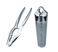 Lodoot Cascanueces de acero inoxidable 304 con rallador integrado para nueces, almendras, mango ergonómico, fácil de lavar en lavavajillas, cocina